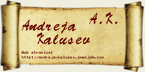 Andreja Kalušev vizit kartica